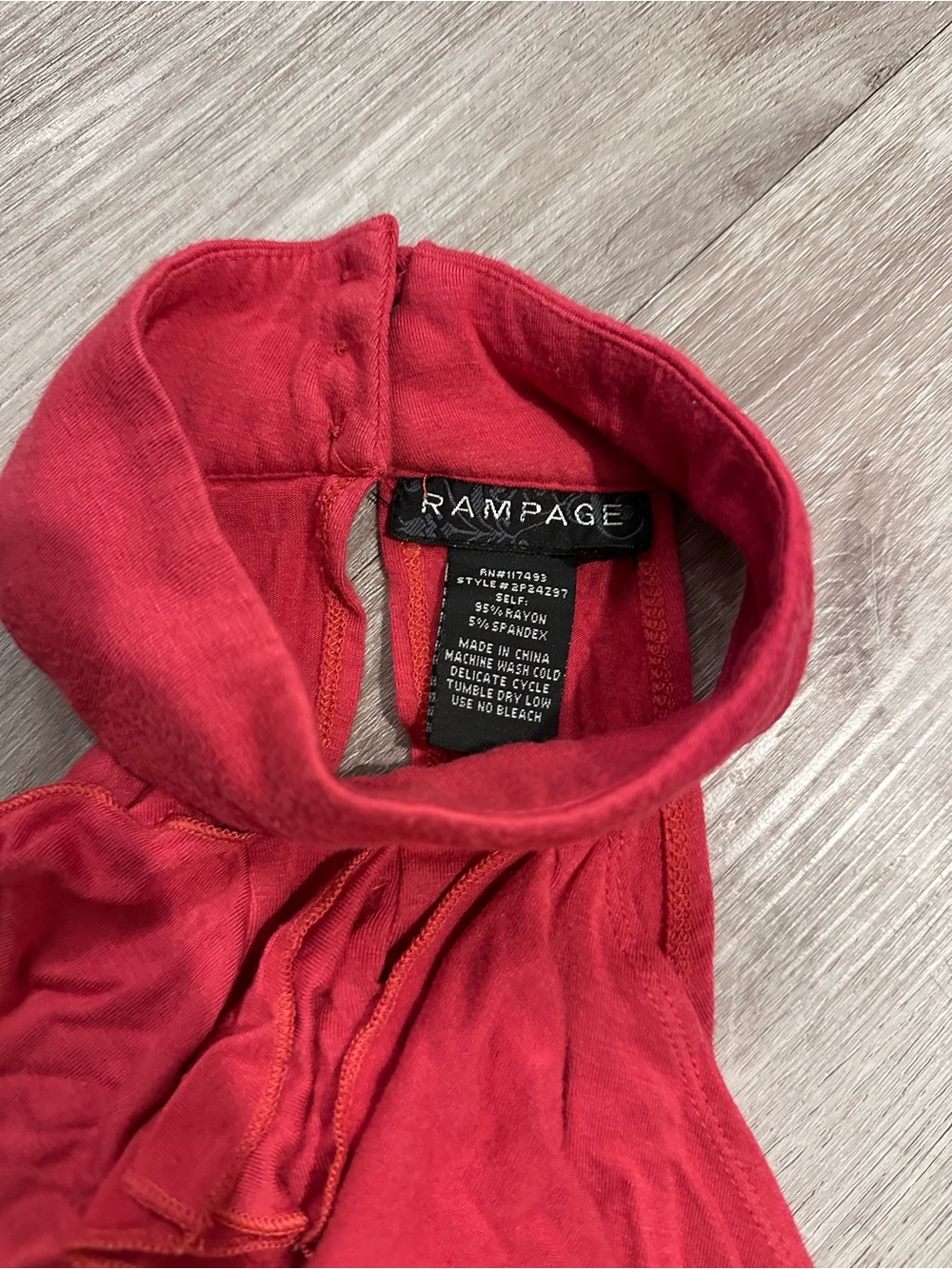 Rampage Red Ruffle Halter Tank Top - Picture 4 of 4